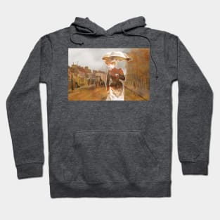 Victorian umbrella watercolor street Hoodie